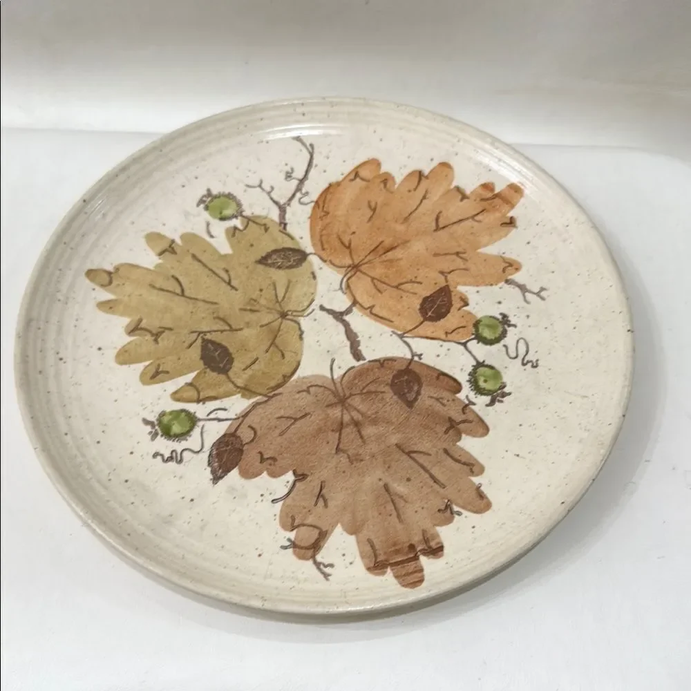 Poppytrail Woodland Gold Brown Orange Autumn Leaf Dinnerware Hand Decorated Set